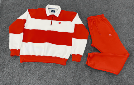 HGH Red Quarter-Zip Tracksuit Set – Premium Streetwear for Everyday Comfort & Style