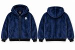 Legacy Zip men's royal blue faux fur zip hoodie, front and back